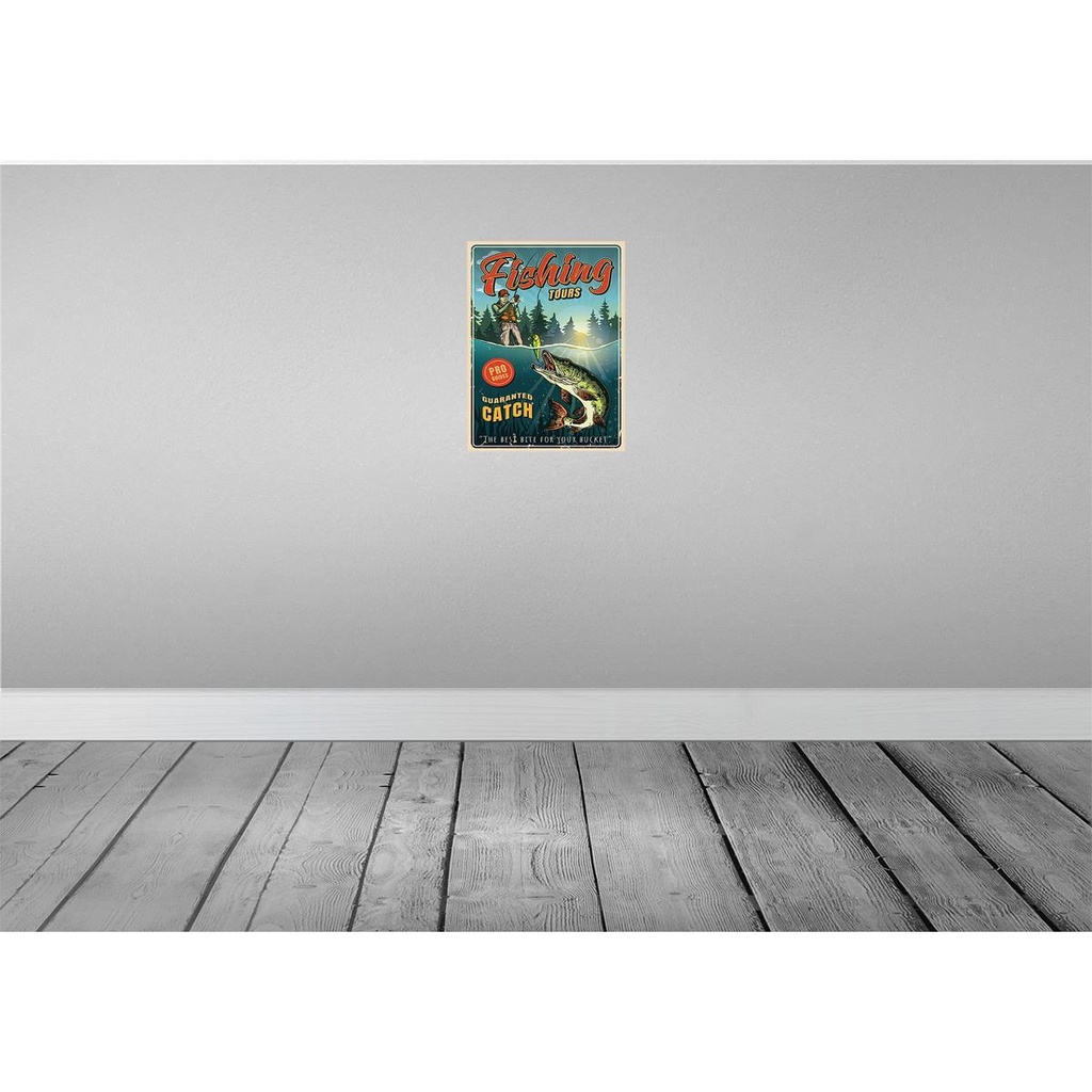[LA-118710] Blechschild 40x30 cm Fishing Tours Dekoration Bild 2