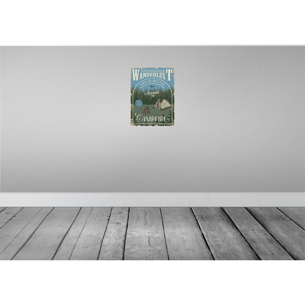 [LA-118718-H] Holzschild 40x30 cm Wanderlus camping Outdoor Bild 2