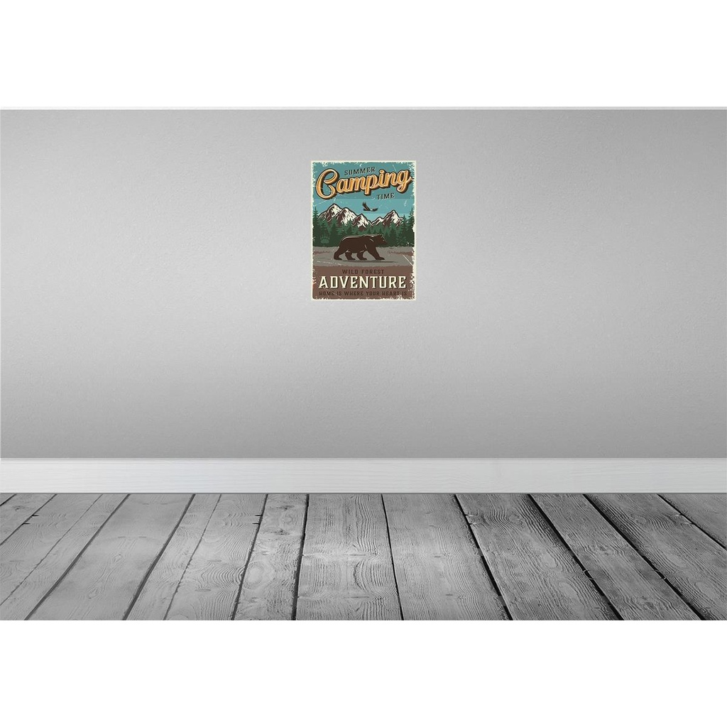 [LA-118719] Blechschild 40x30 cm Summer Camping Time wild Forest Outdoor Bild 2