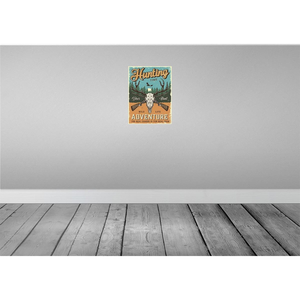 [LA-118720] Blechschild 40x30 cm Hunting Time Adventure Abenteuer Reisen Bild 2