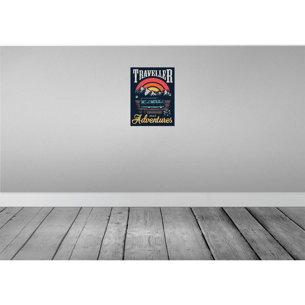 [LA-118721-H] Holzschild 40x30 cm Traveller Adventure Abenteuer Reisen Bild 2