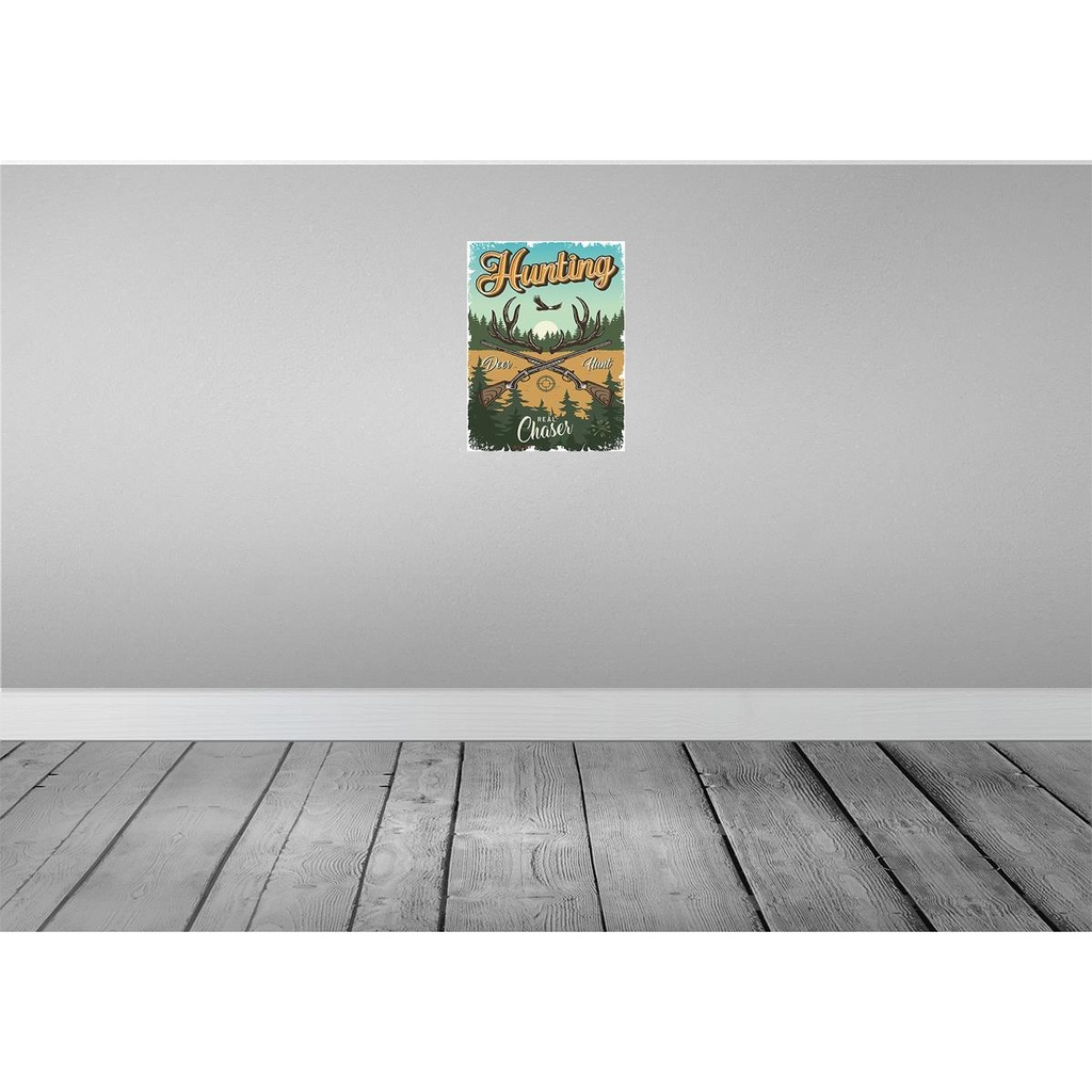 [LA-118722] Blechschild 40x30 cm Hunting deer hunt Abenteuer Reisen Bild 2
