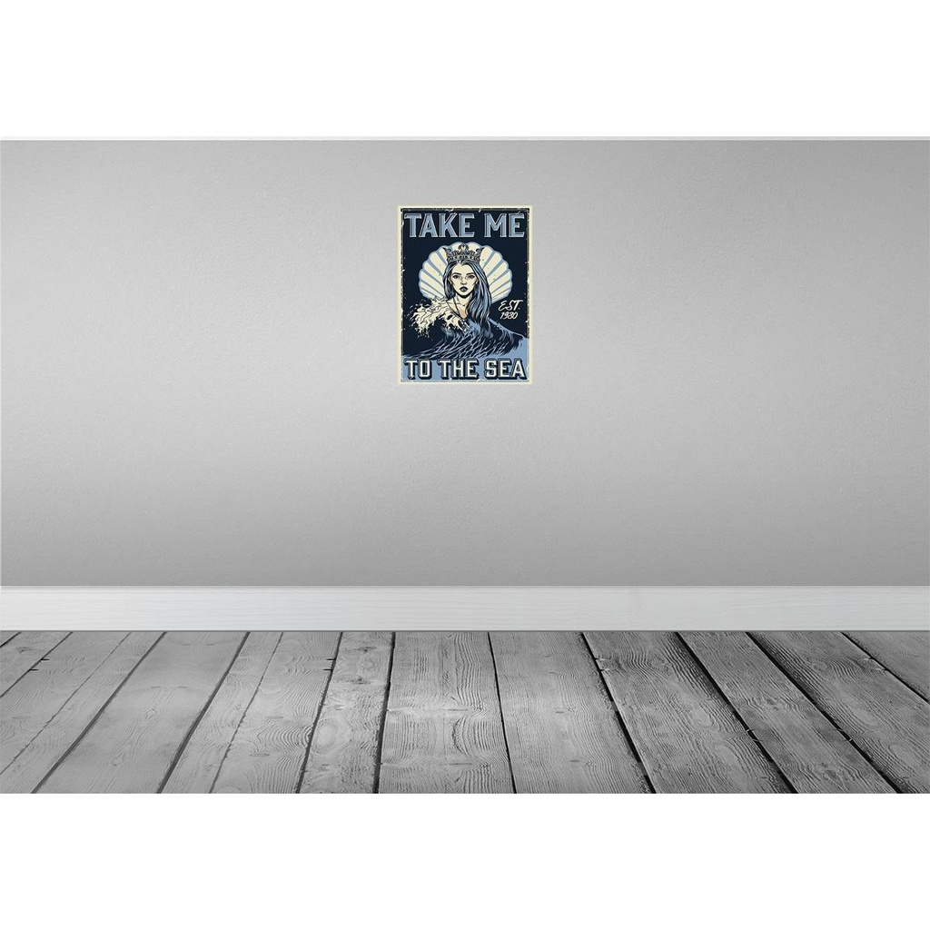 [LA-118728-H] Holzschild 40x30 cm Take me to the sea Dekoration Bild 2
