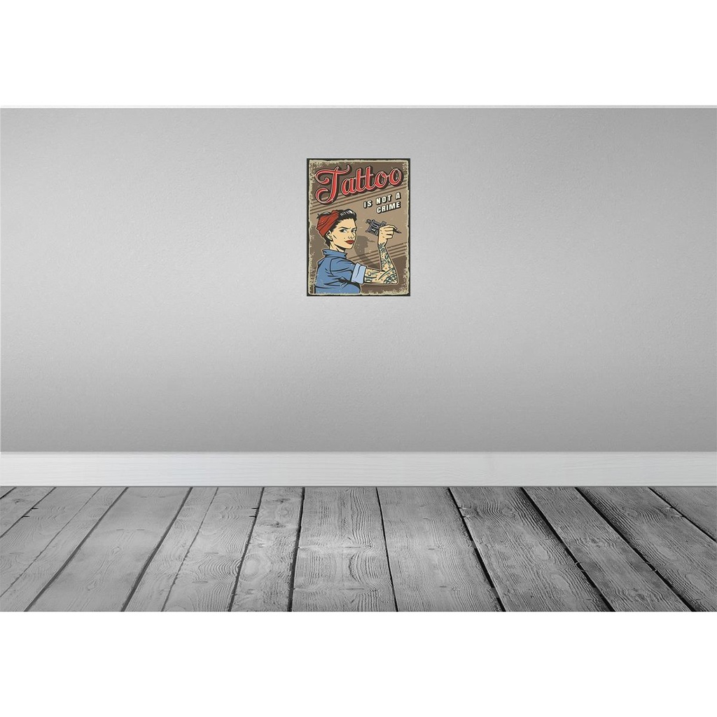 [LA-118750] Blechschild 40x30 cm Tatoo is not a crime Pinup Pin Up Bild 2