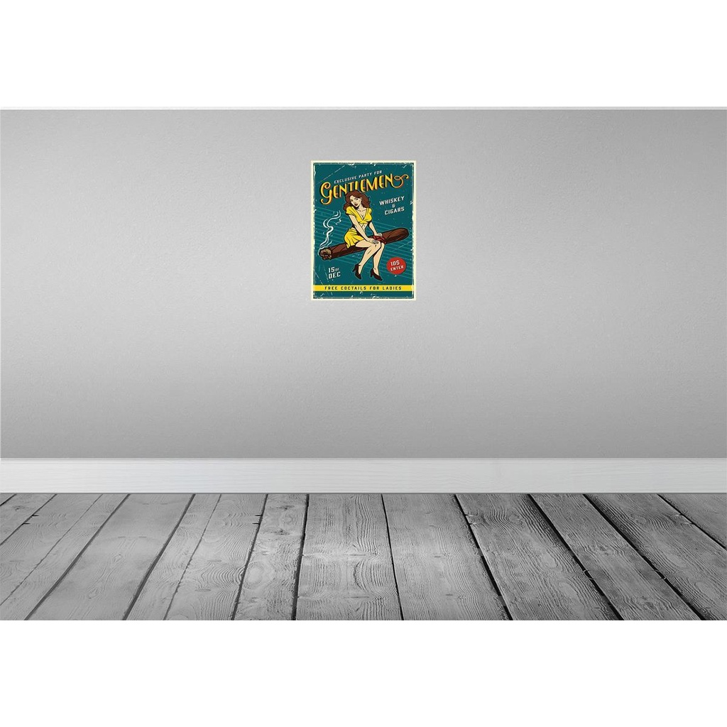 [LA-118753-H] Holzschild 40x30 cm Pinup exclusive party gentlemen Pin Up Bild 2