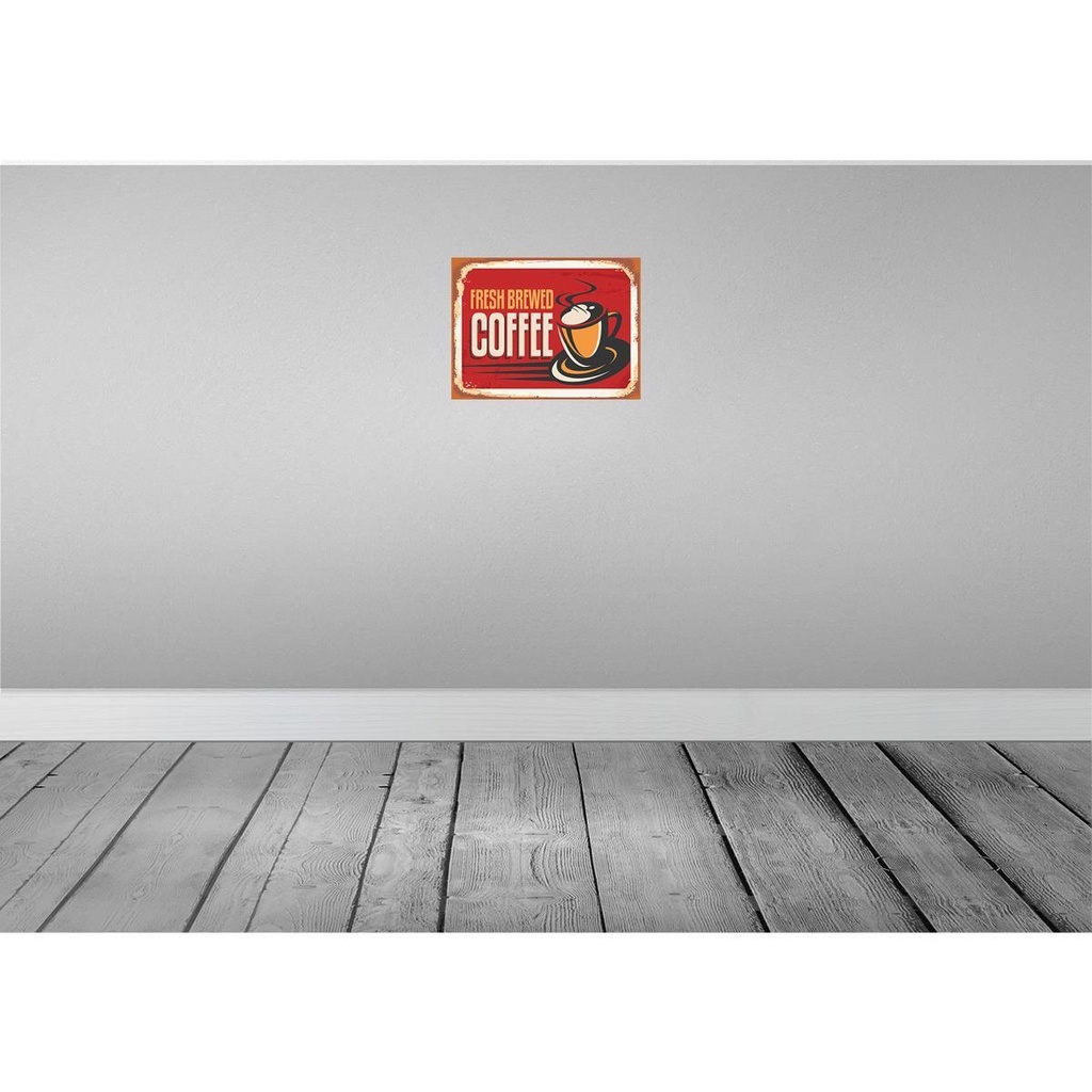 [LA-118789-H] Holzschild 30x40 cm Retro Kaffee fresh brewed Essen Trinken Bild 2