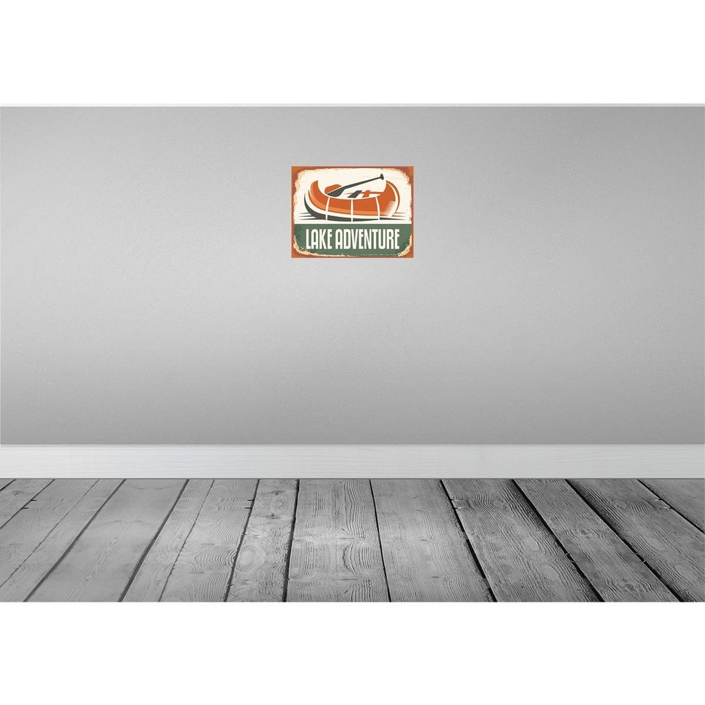 [LA-118794-H] Holzschild 30x40 cm lake adventure Outdoor Camping Bild 2
