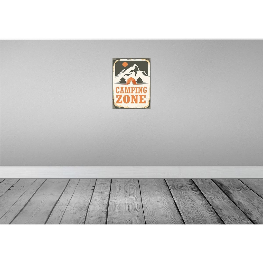 [LA-118828] Blechschild 40x30 cm Camping Zone Outdoor Bild 2