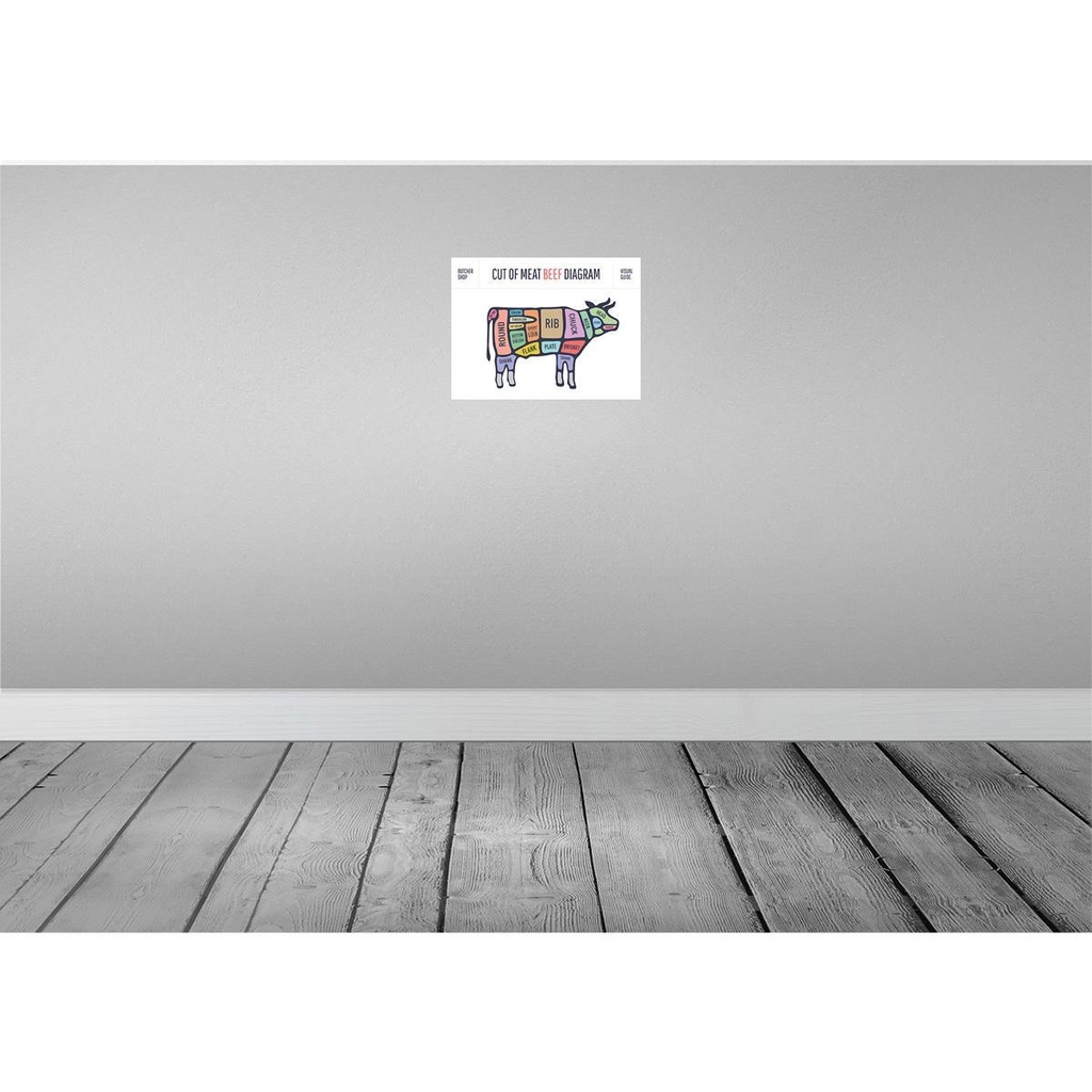 [LA-118838-H] Holzschild 30x40 cm Cut of meat beef diagram Metzgerei Hofladen Marktstand Laden Bild 2