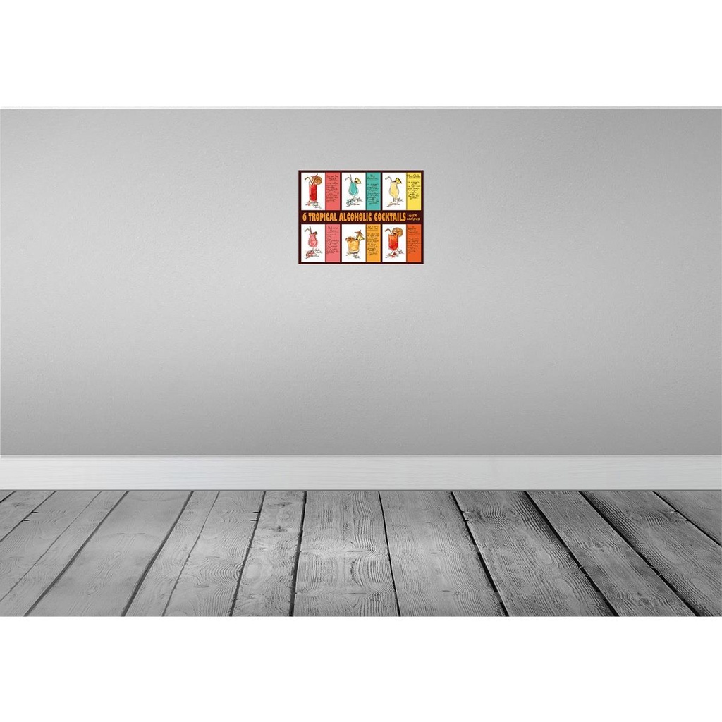 [LA-118842] Blechschild 30x40 cm 6 tropical cocktails recipes Essen Trinken Bild 2