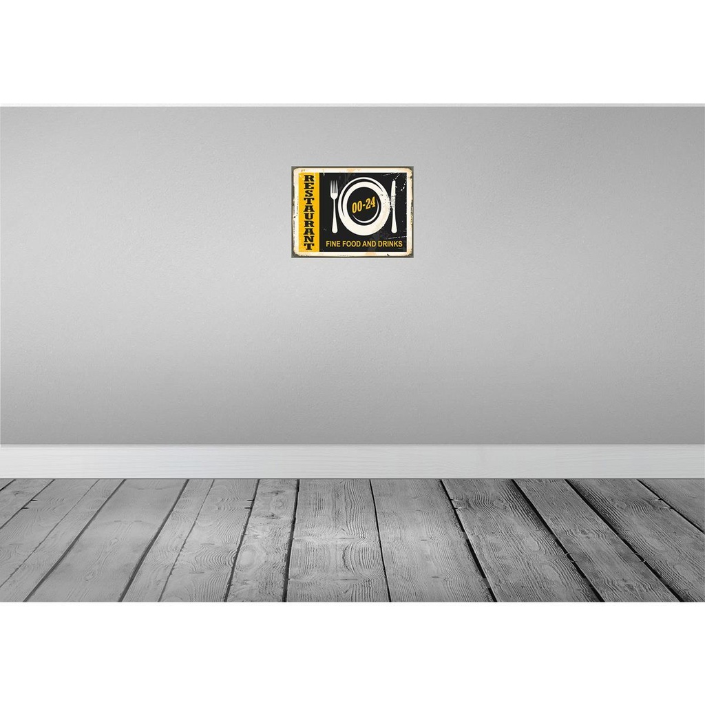 [LA-118864-H] Holzschild 30x40 cm Restaurant Essen Fine Food Drinks Trinken Bild 2