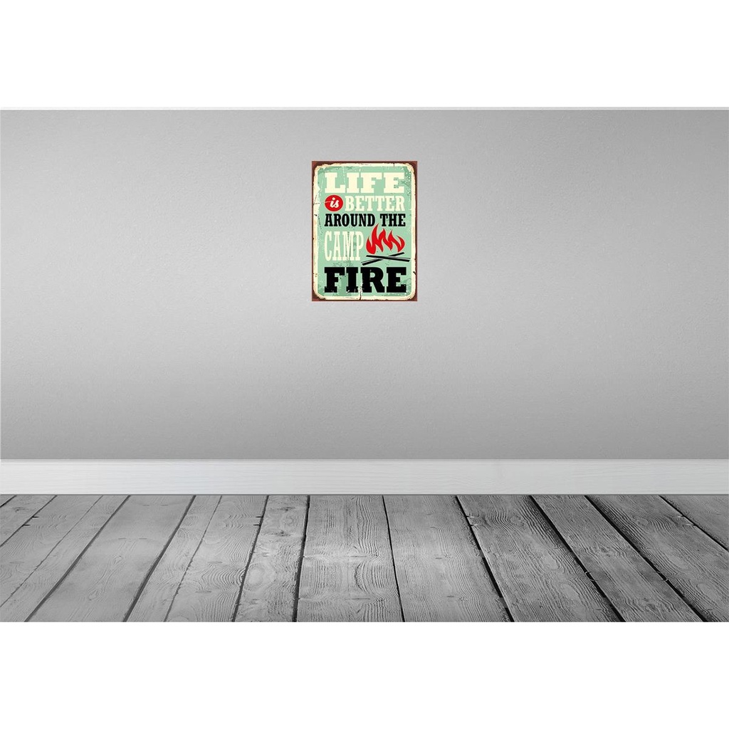 [LA-118870-H] Holzschild 40x30 cm Camping campfire life is better Outdoor Bild 2