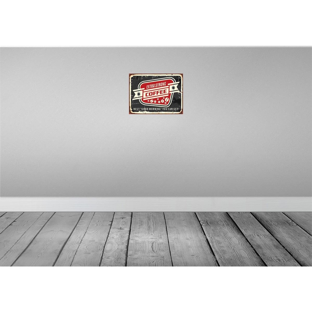[LA-118882-H] Holzschild 30x40 cm extra strong Coffee good morning Essen Trinken Bild 2