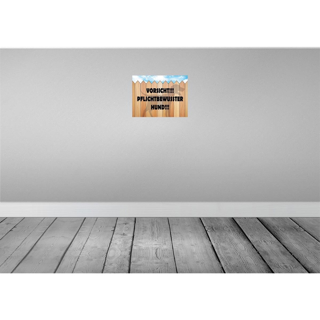 [LA-118894] Blechschild 30x40 cm Vorsicht pflichtbewusster Hund Tier Haustier Bild 2