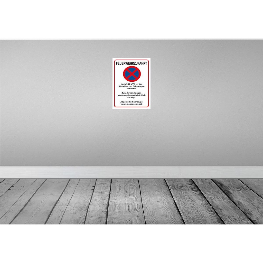 [LA-118900-H] Holzschild 40x30 cm Feuerwehrzufahrt nach §22VVB Warnschild Hinweisschild Bild 2