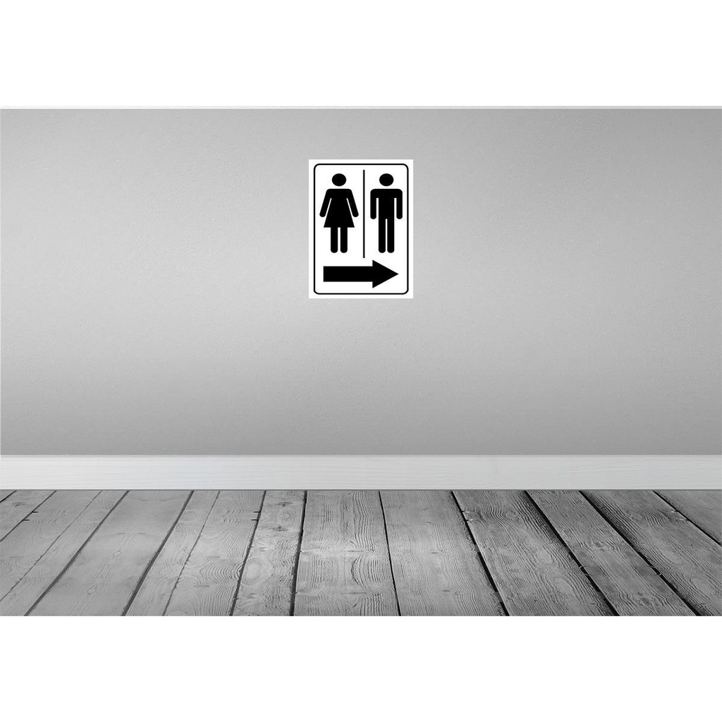 [LA-118902-H] Holzschild 40x30 cm Toilettenfiguren Pfeil rechts Geschenk Bild 2