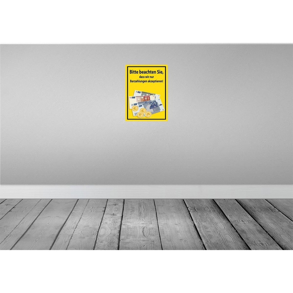 [LA-118913-H] Holzschild 40x30 cm beachten nur Bargeld akzeptiert Bild 2