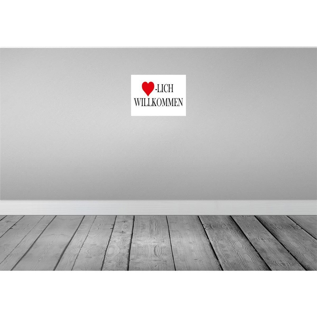 [LA-118922] Blechschild 30x40 cm Herzlich Willkommen Dekoration Spruch Zitat Bild 2