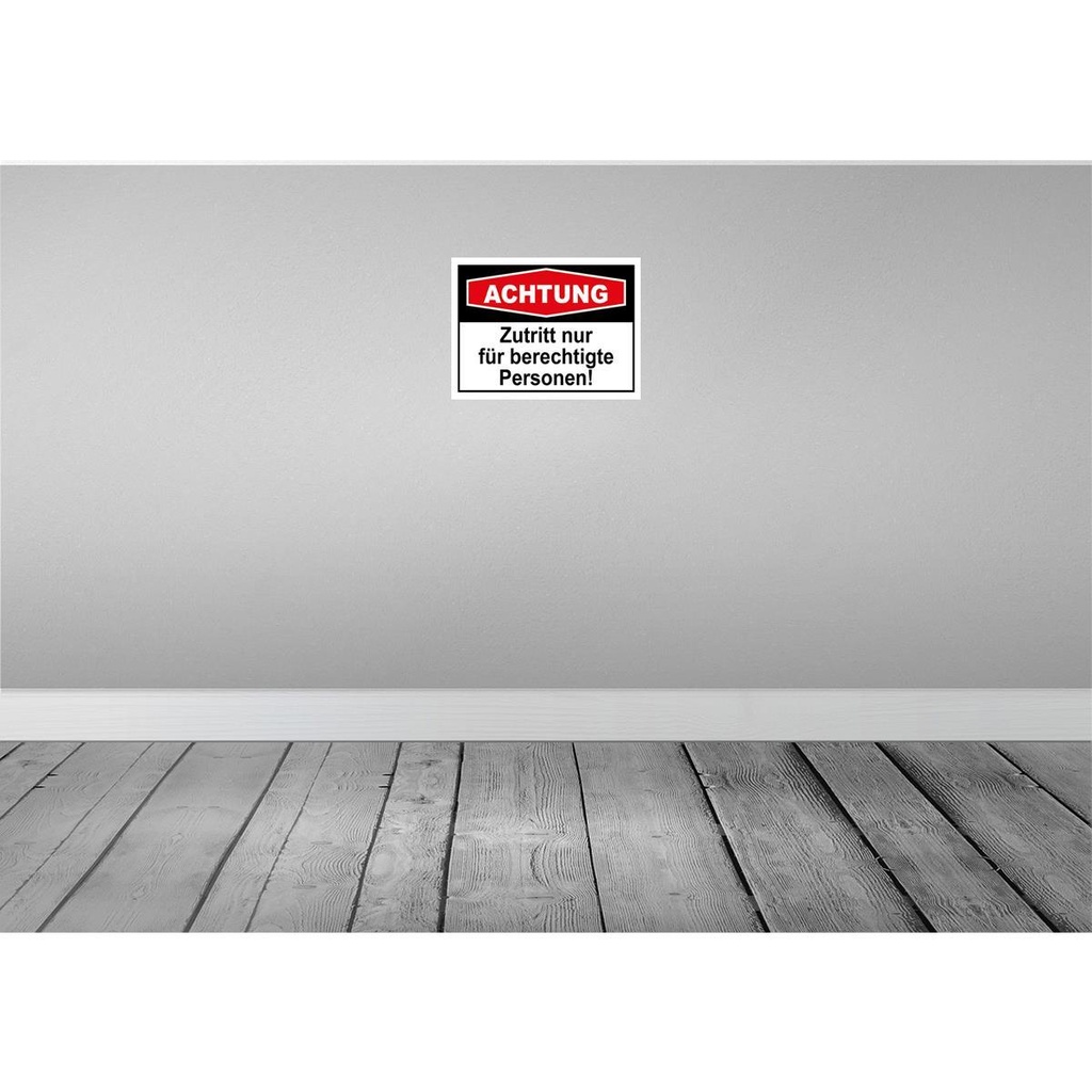 [LA-118923-H] Holzschild 30x40 cm Achtung Zutritt nur berechtigte Bild 2