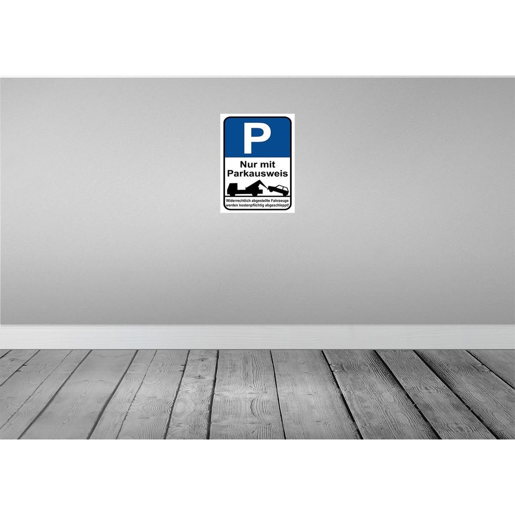 [LA-118945-H] Holzschild 40x30 cm Parkplatz mit Parkausweis Parkplatzschild Bild 2