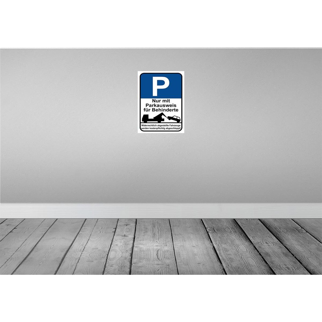 [LA-118954] Blechschild 40x30 cm nur Parkausweis für Behinderte Parkplatzschild Bild 2