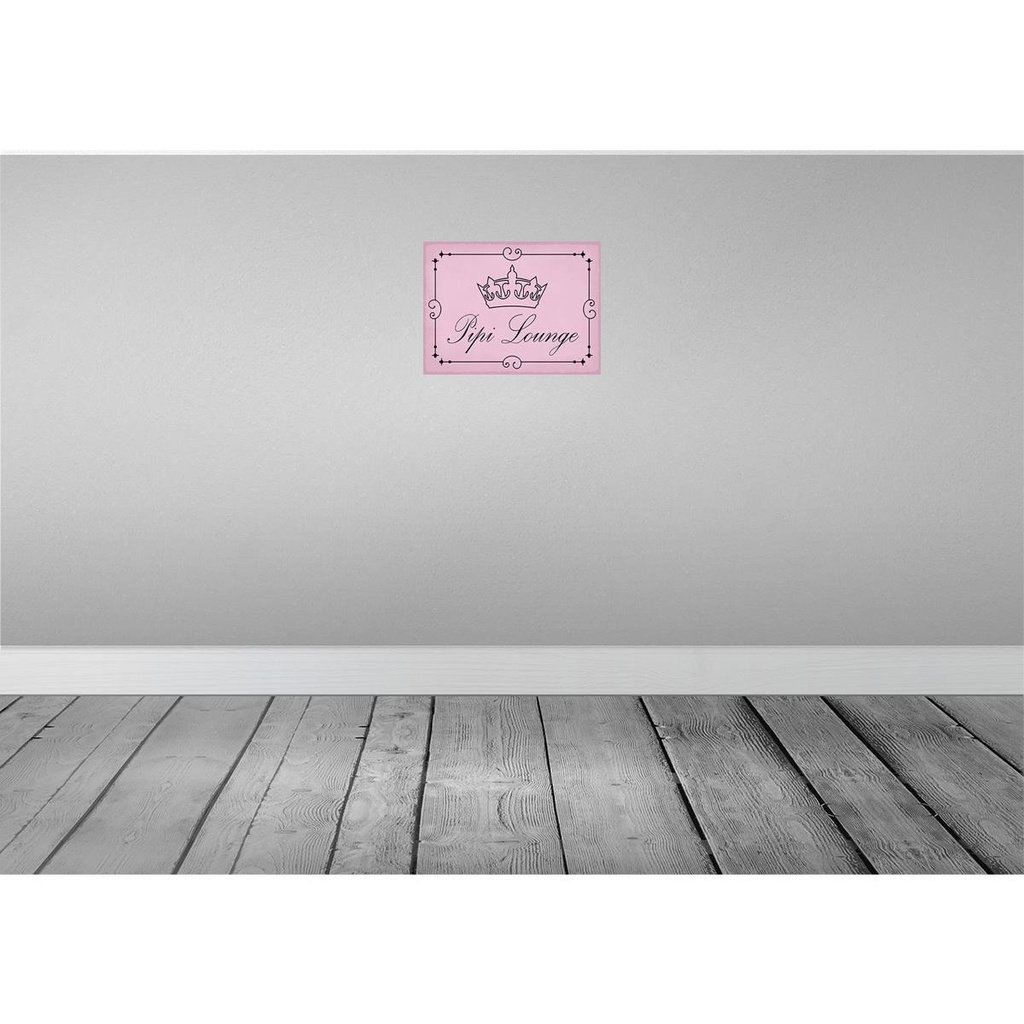 [LA-118962] Blechschild 30x40 cm Pipi Lounge Toilette Krone rosa Warnschild Hinweisschild Sicherheit Vorsicht Bild 2