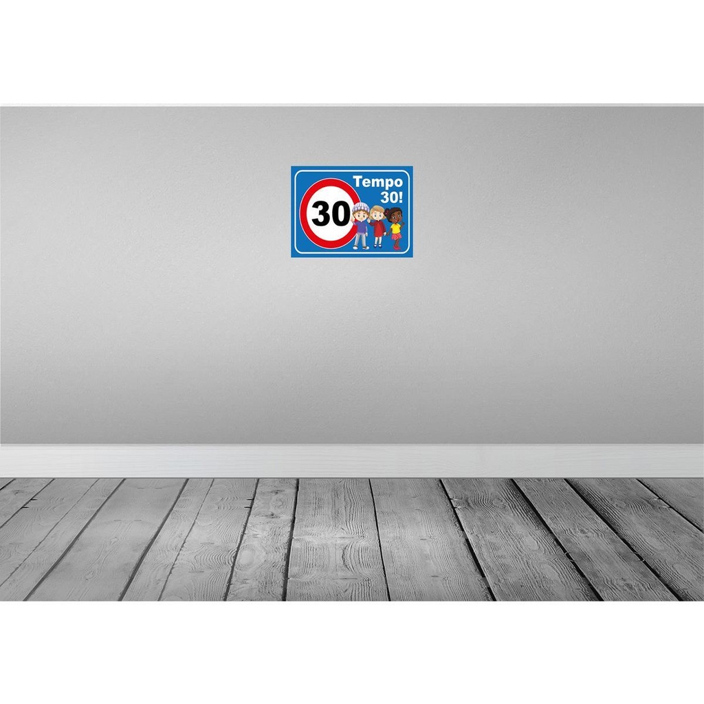 [LA-118969] Blechschild 30x40 cm Tempo 30 Kinder Straßenschild Warnschild Hinweisschild Sicherheit Vorsicht Bild 2