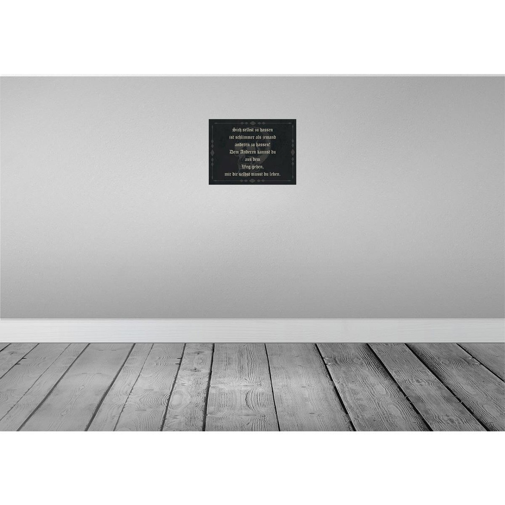 [LA-118985-H] Holzschild 30x40 cm sich selbst hassen ist schlimmer Spruch Zitat Bild 2