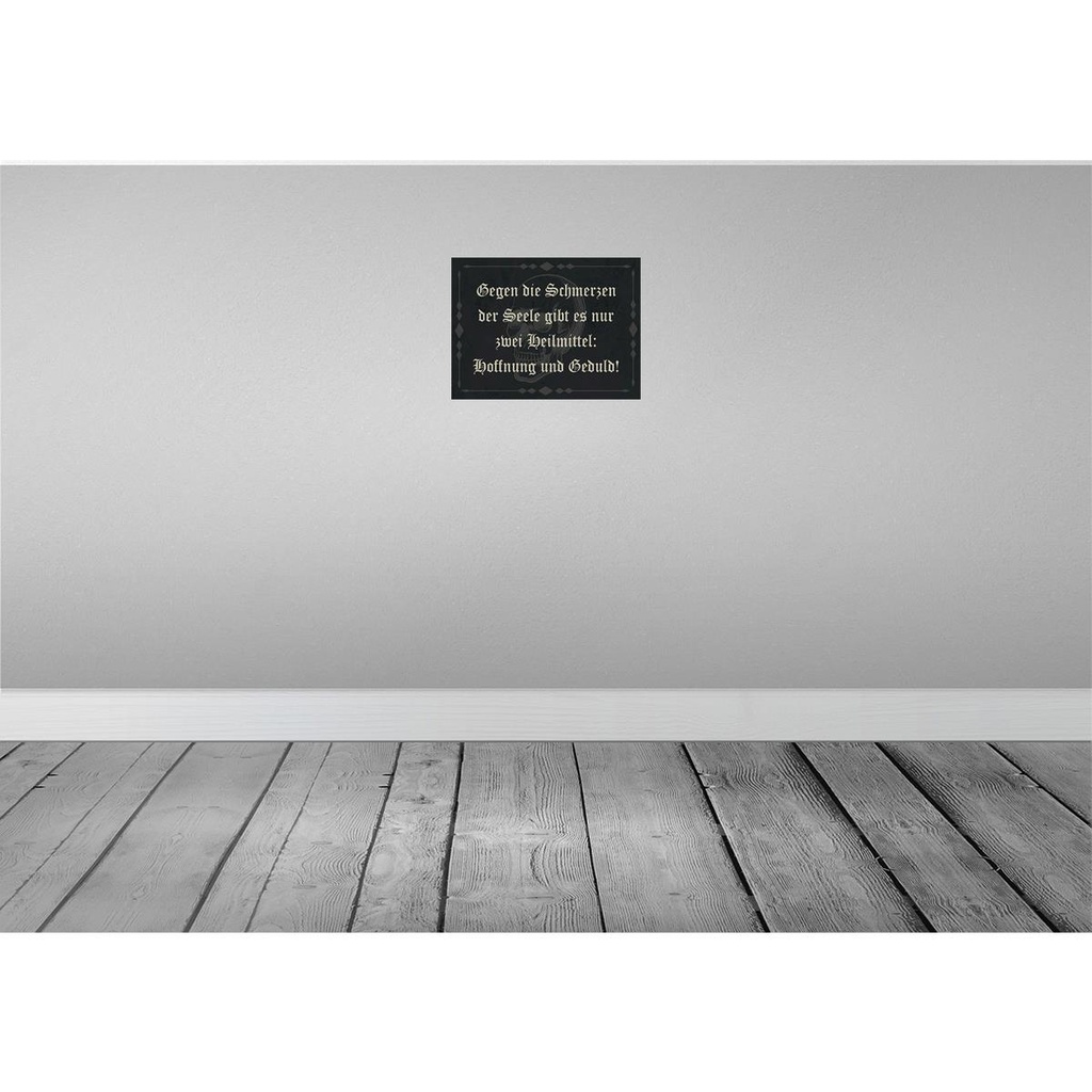 [LA-118990] Blechschild 30x40 cm Schmerzen Seele zwei Heilmittel Spruch Zitat Bild 2