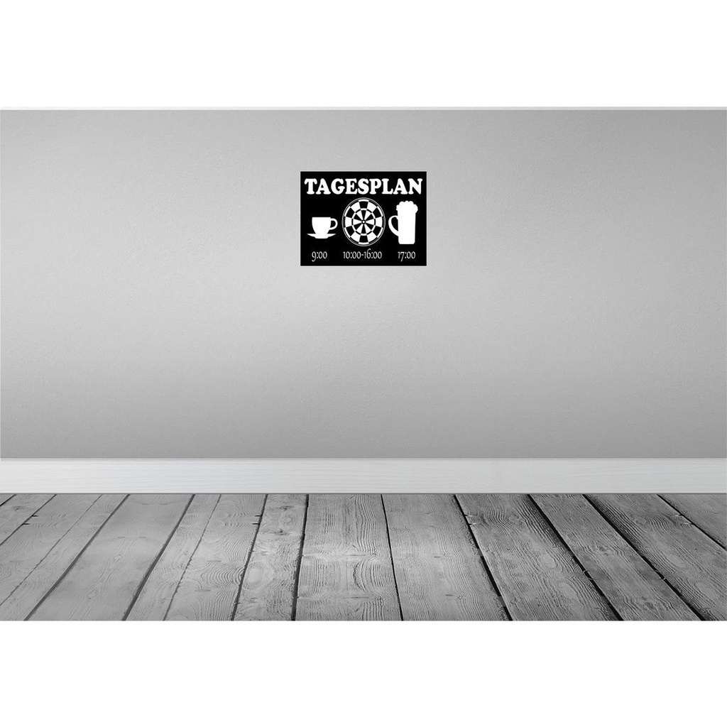 [LA-119031-H] Holzschild 30x40 cm Tagesplan Tasse Dart Bier Spruch Zitat Bild 2