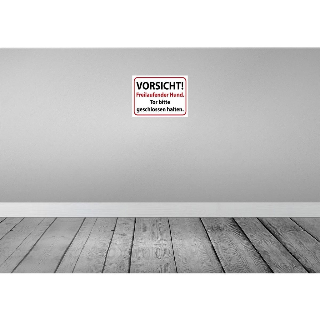 [LA-119067-H] Holzschild 30x40 cm Vorsicht Freilaufender Hund Warnschild Hinweisschild Bild 2