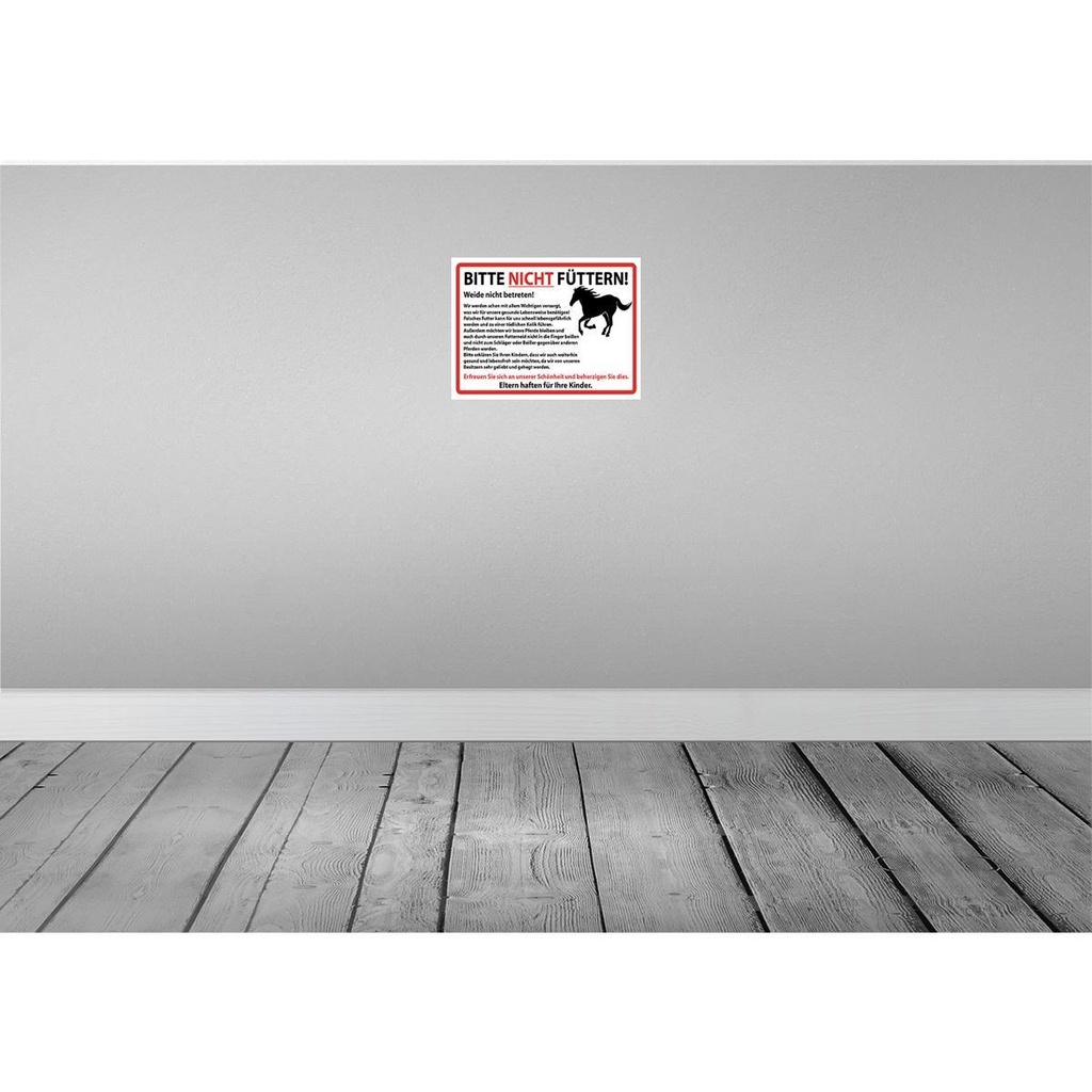 [LA-119070-H] Holzschild 30x40 cm Bitte nicht füttern Pferde Warnschild Hinweisschild Bild 2