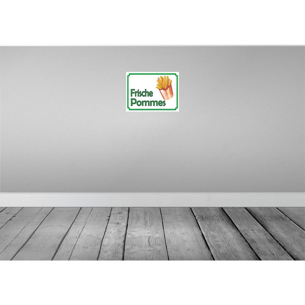 [LA-119080] Blechschild 30x40 cm frische Pommes Restaurant Essen Trinken Bild 2
