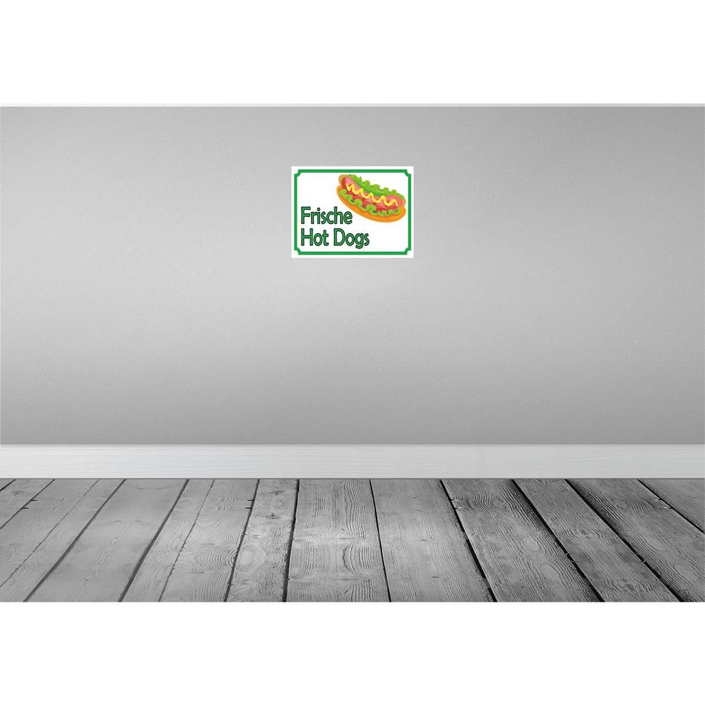 [LA-119086] Blechschild 30x40 cm frische Hot Dogs Restaurant Essen Trinken Bild 2