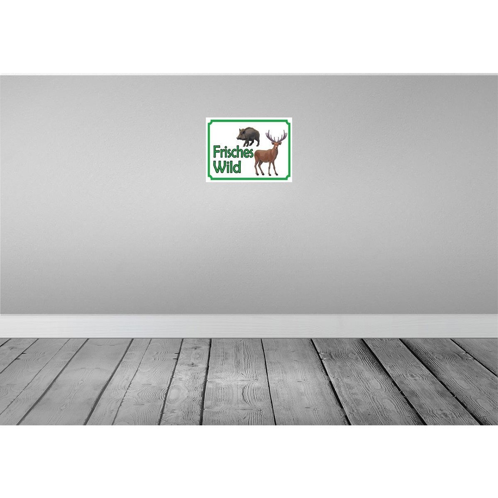 [LA-119092] Blechschild 30x40 cm frisches Wild Wildfleisch Tier Haustier Wildtier Bild 2