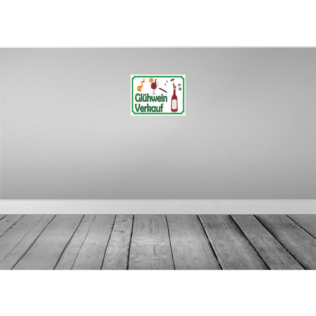 [LA-119101-H] Holzschild 30x40 cm Glühwein Verkauf Essen Trinken Bild 2