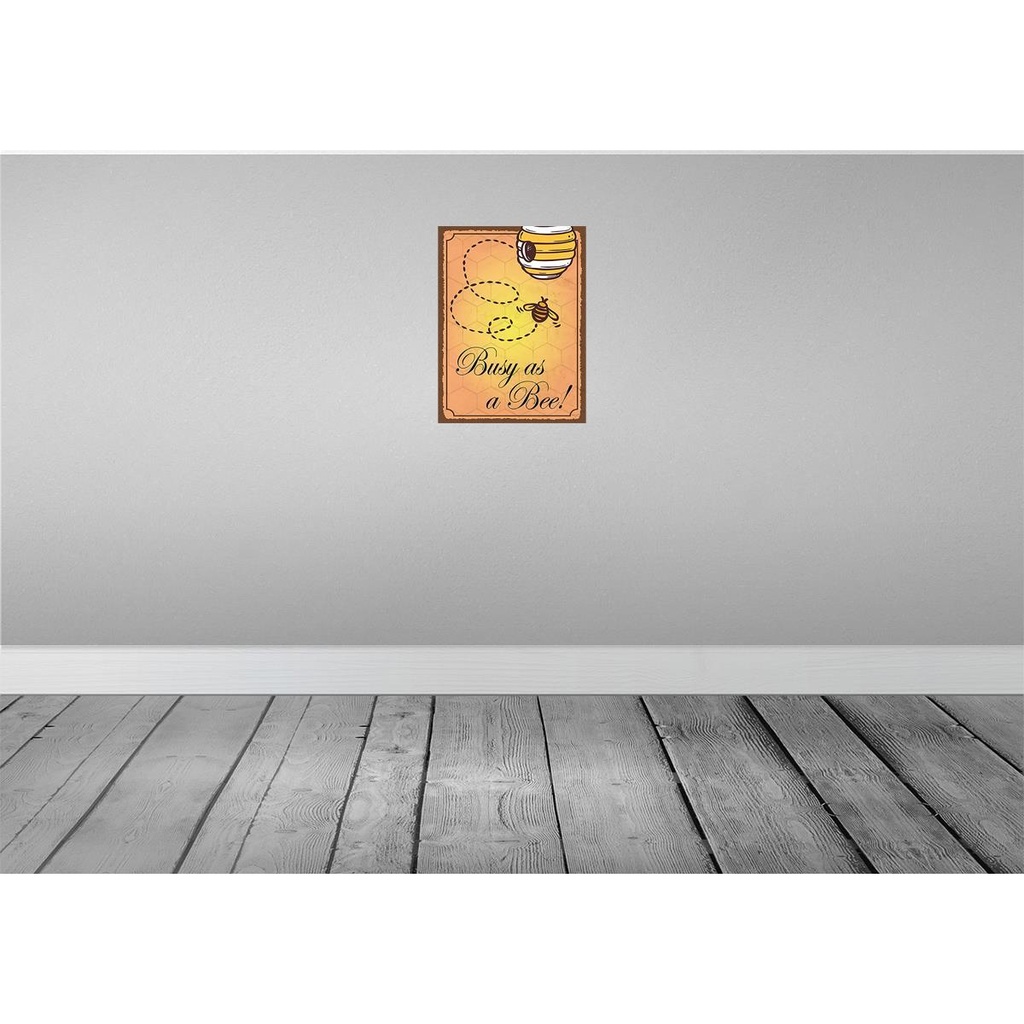[LA-119114] Blechschild 40x30 cm Busy as a bee Biene Honig Imkerei Spruch Zitat Bild 2
