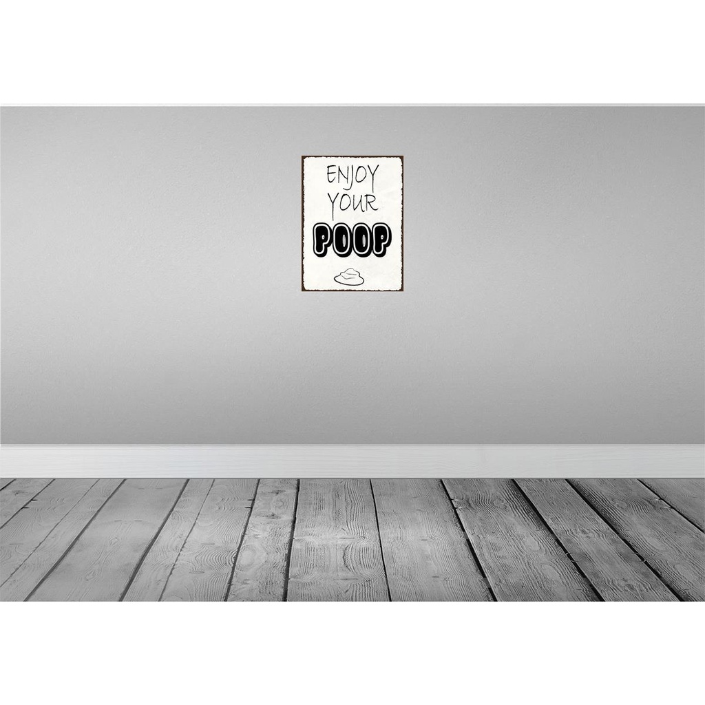 [LA-119123] Blechschild 40x30 cm enjoy your poop Badezimmer Dekoration Bild 2