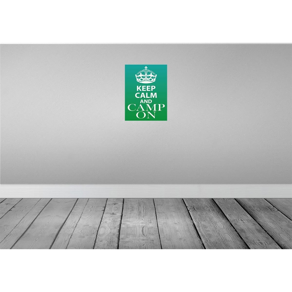 [LA-119152] Blechschild 40x30 cm Keep Calm and camp on Camping Yoga Bild 2