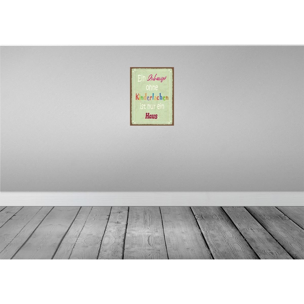 [LA-119180-H] Holzschild 40x30 cm Zuhause ohne Kinderlachen nur Geschenk Bild 2