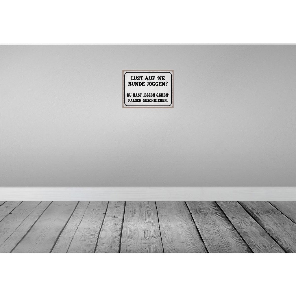 [LA-119185] Blechschild 30x40 cm Lust Runde Joggen essen gehen Trinken Bild 2
