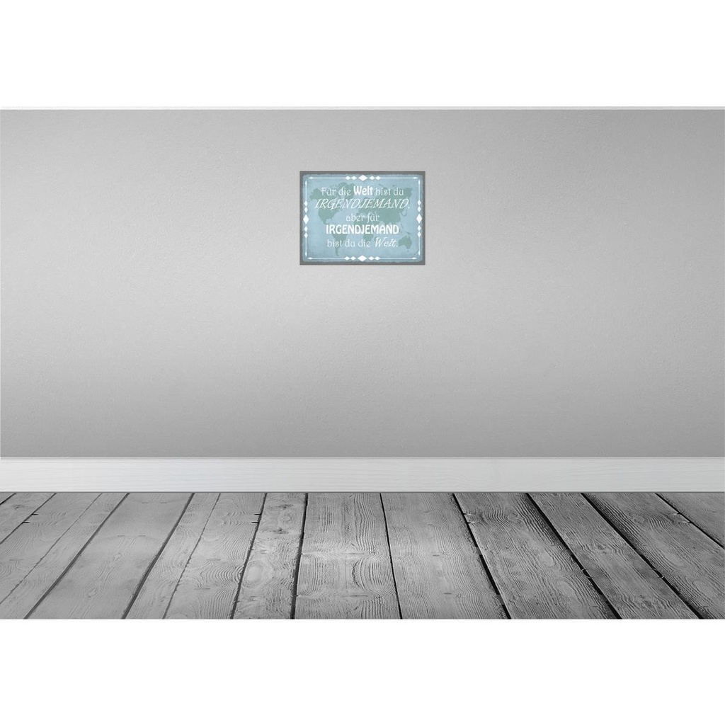 [LA-119198-H] Holzschild 30x40 cm für Welt bist du irgendjemand Dekoration Bild 2