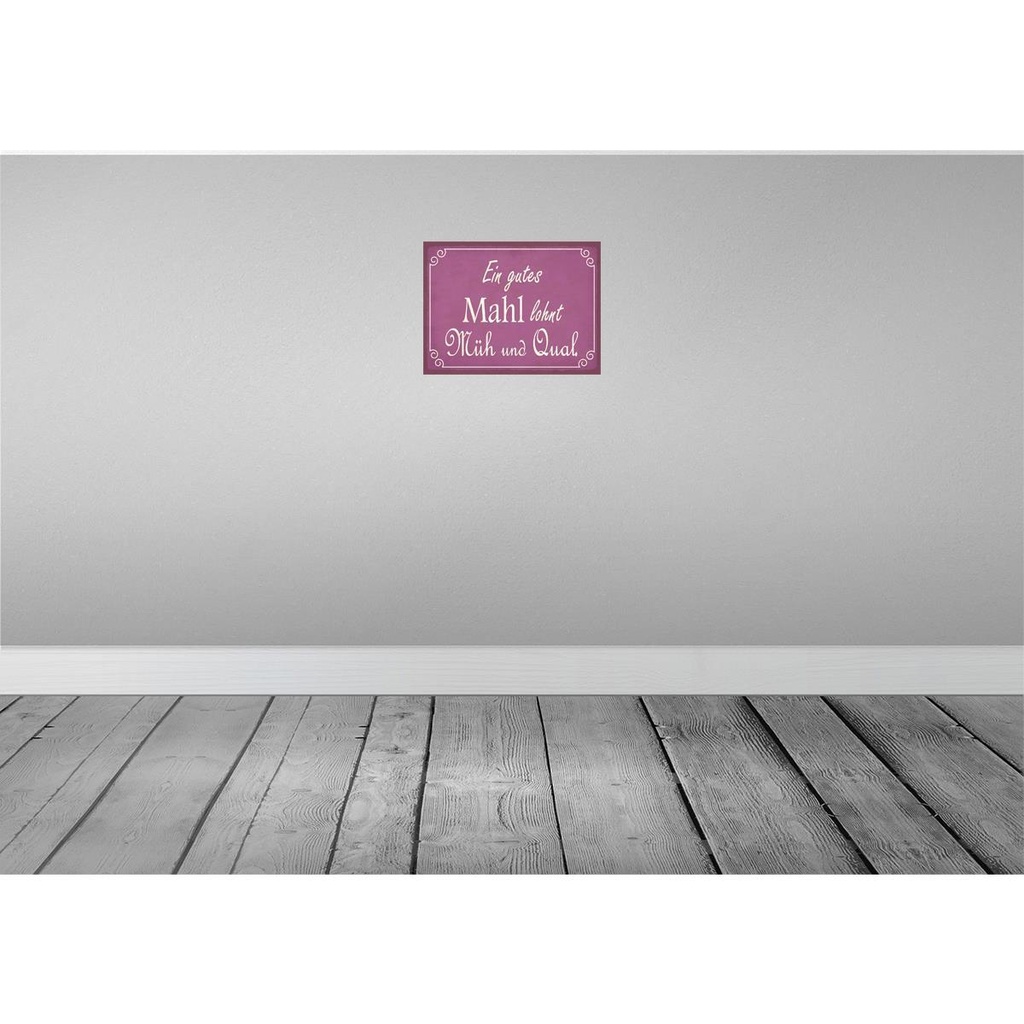 [LA-119219-H] Holzschild 30x40 cm ein gutes Mahl lohnt Müh Qual Dekoration Bild 2