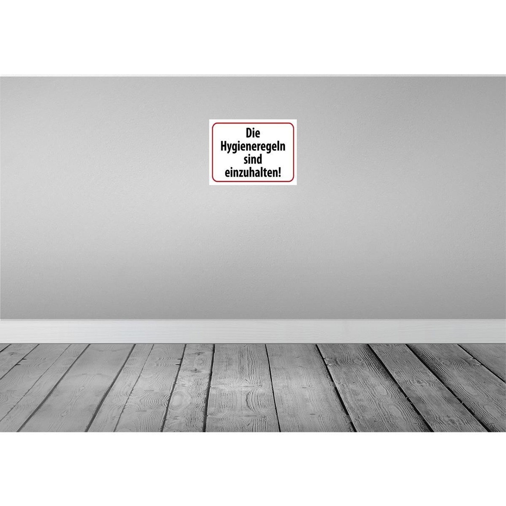 [LA-119240] Blechschild 30x40 cm Hygieneregeln sind einzuhalten Warnschild Hinweisschild Sicherheit Vorsicht Bild 2