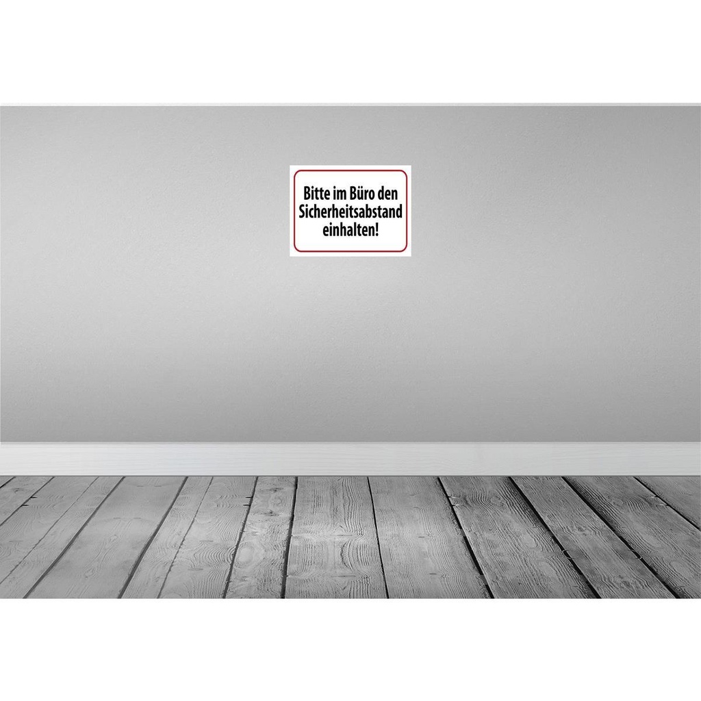[LA-119241-H] Holzschild 30x40 cm im Büro Sicherheitsabstand Warnschild Hinweisschild Bild 2