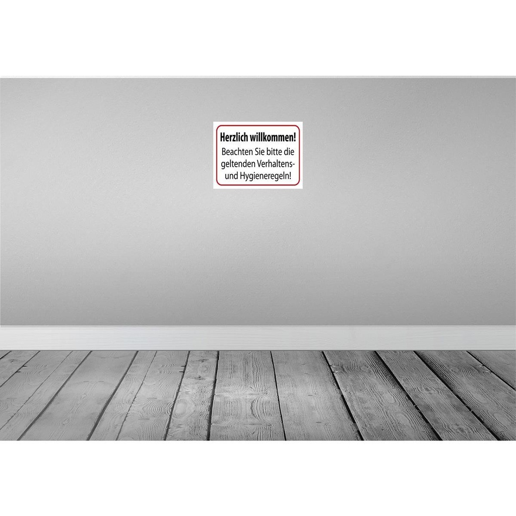 [LA-119242-H] Holzschild 30x40 cm Verhaltens- und Hygienenregeln Warnschild Hinweisschild Bild 2
