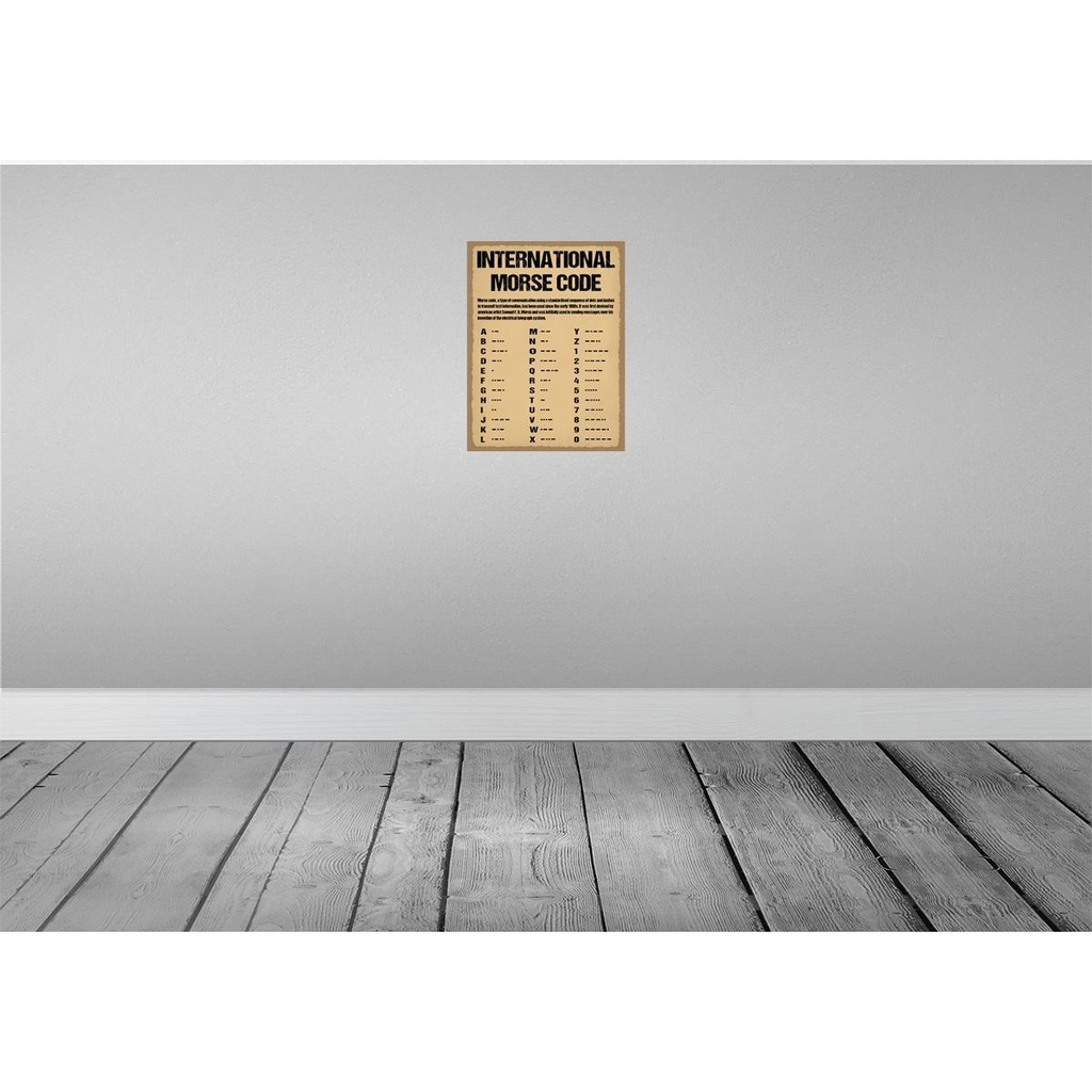 [LA-119298-H] Holzschild 40x30 cm international Morse code Dekoration Bild 2
