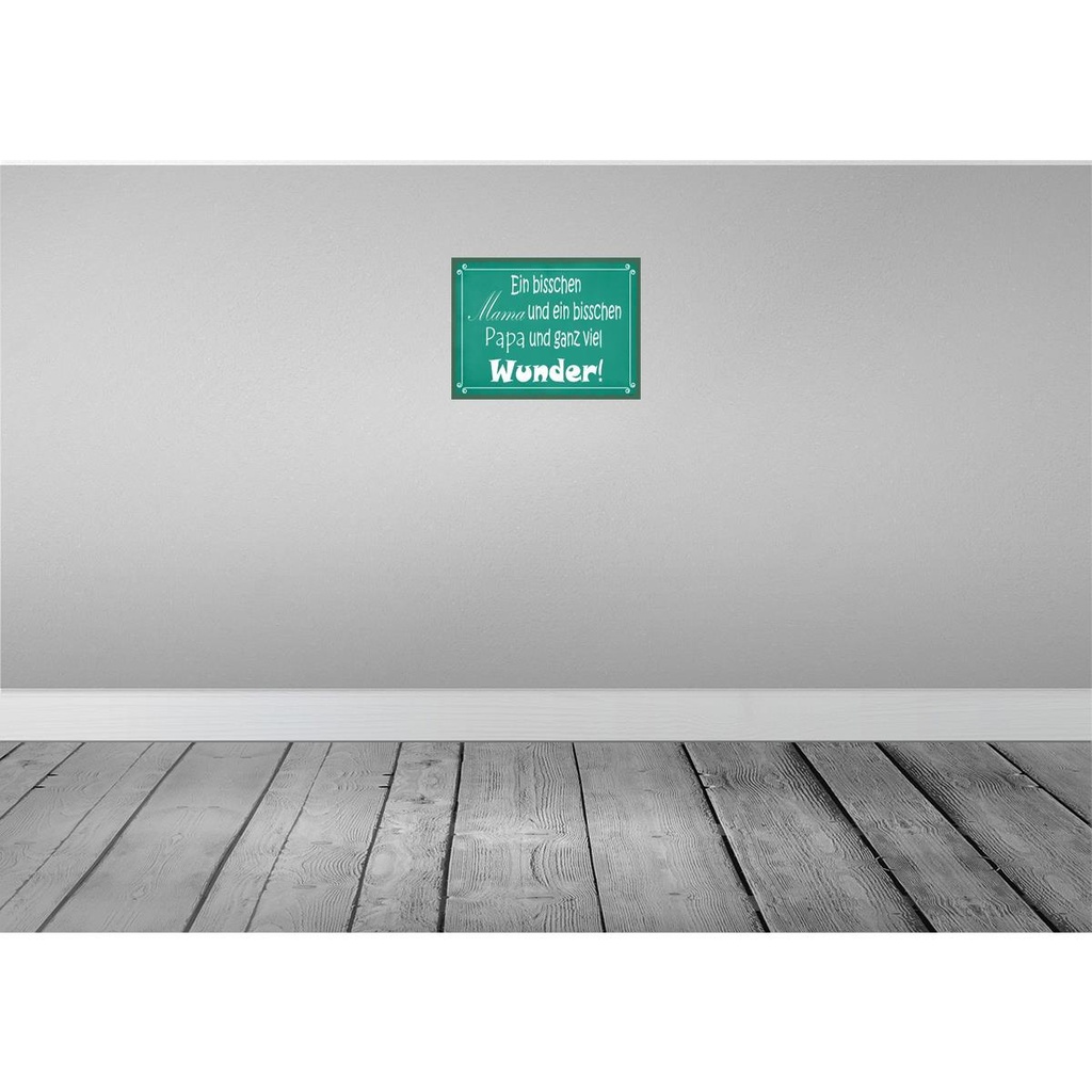 [LA-119327-H] Holzschild 30x40 cm bisschen Mama Papa viel Wunder Bild 2