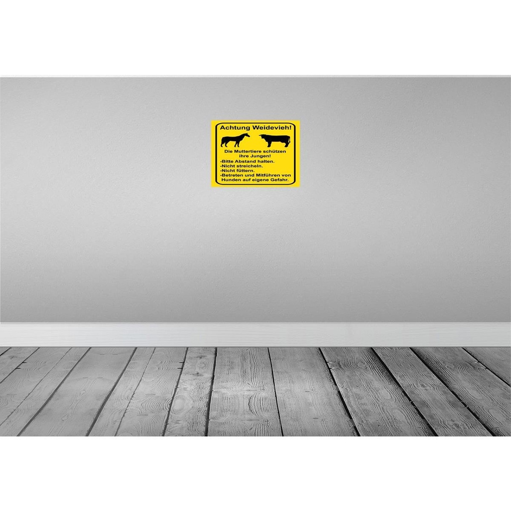 [LA-119343-H] Holzschild 40x30 cm Achtung Weidevieh nicht füttern Bild 2