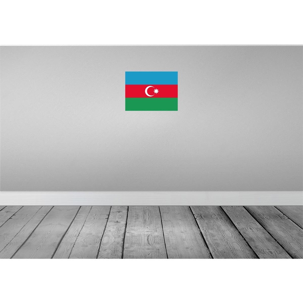 [LA-119358] Blechschild 30x40 cm Aserbaidschan Azerbaijan Flagge Fahne Wappen Bild 2